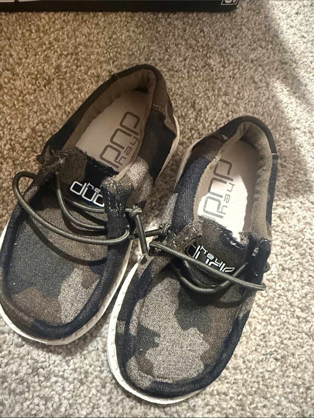 Hey Dude Kids Camo Slip-On Sneakers in Brown and Black